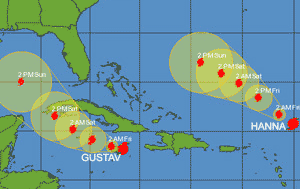 gustav hanna tropical storms florida hurricane info
